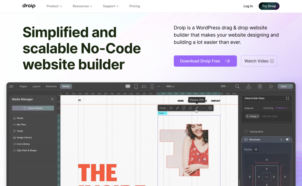 Droip page builder